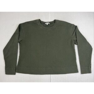 James Perse Women's Green Vintage French Terry Sweatshirt Size 1 Small